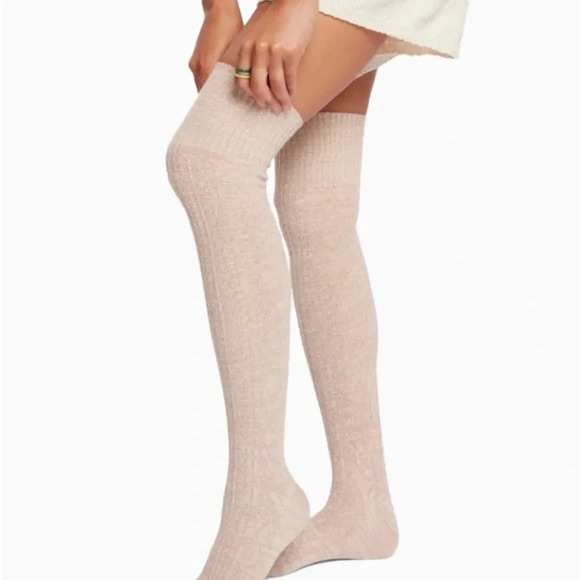 Pudus Beige Over The Knee Sweater Socks - Picture 6 of 6
